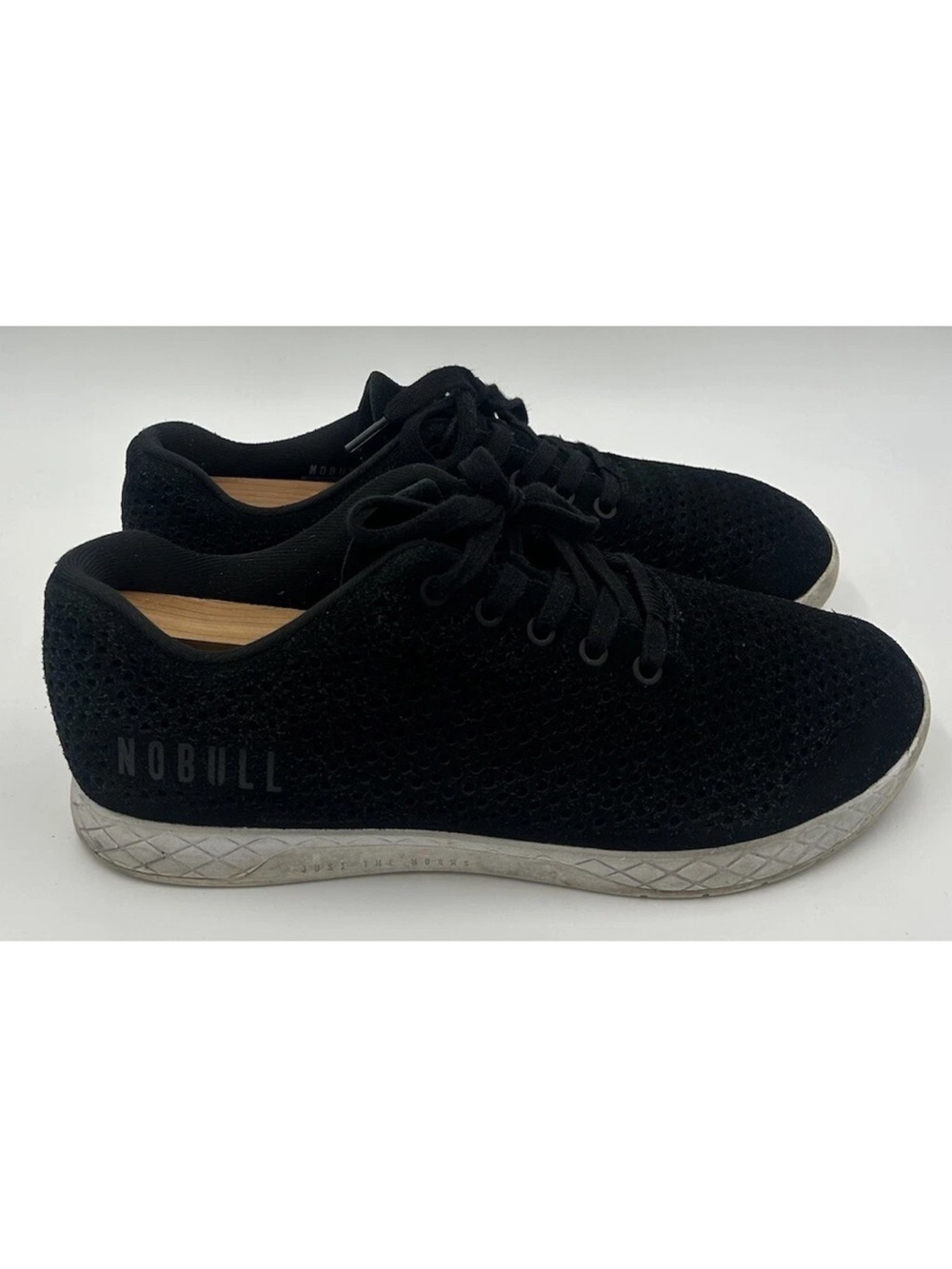 NOBULL Project Size Men's 10 Women's 11.5 Perforated Black Suede Shoes Trainers
